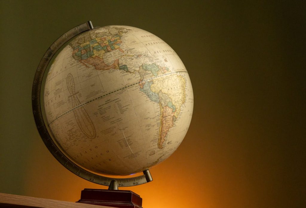 globe map antique