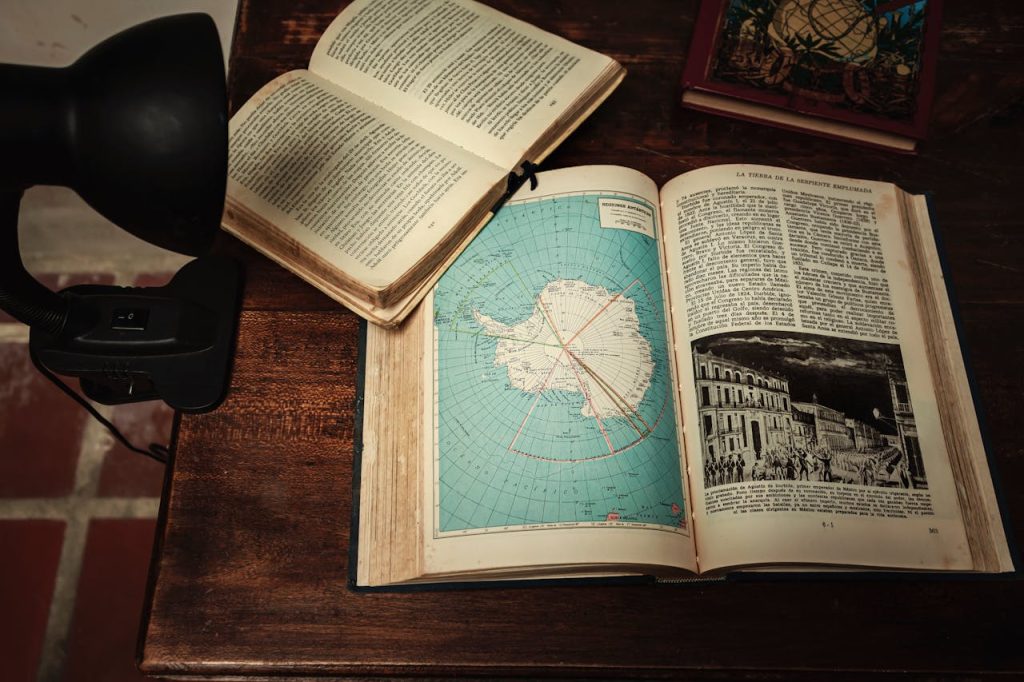 globe compass science background