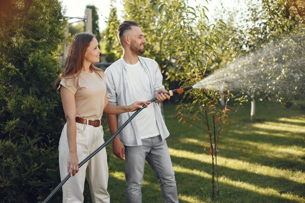 family backyard lawn care