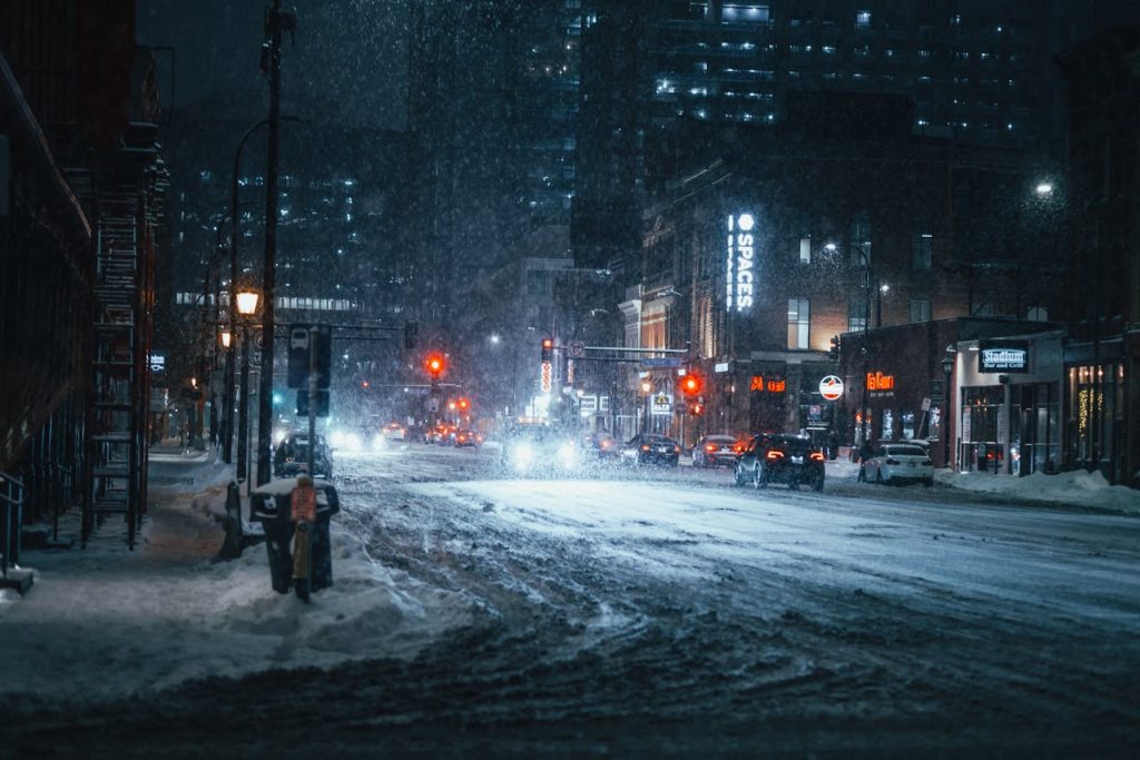 winter in night in US