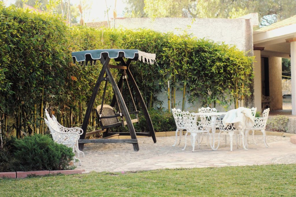patio furniture shaded corner