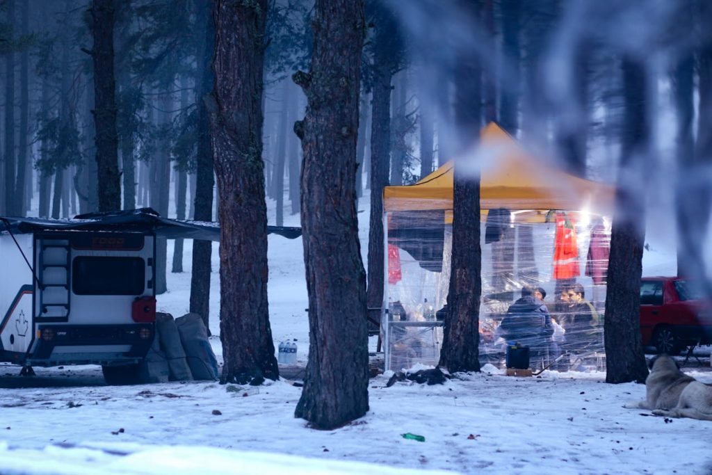 empty campground winter