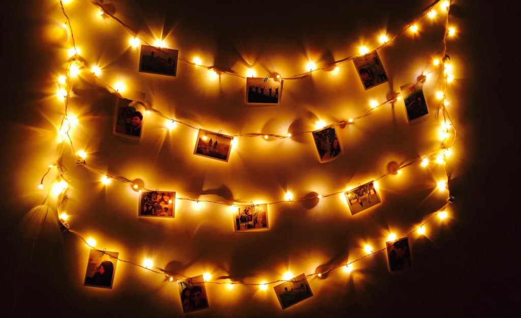 warm outdoor wall light downward