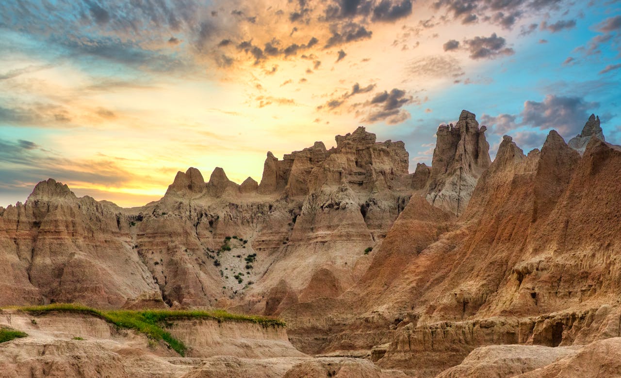 Kansas badlands sunset wide landscape
