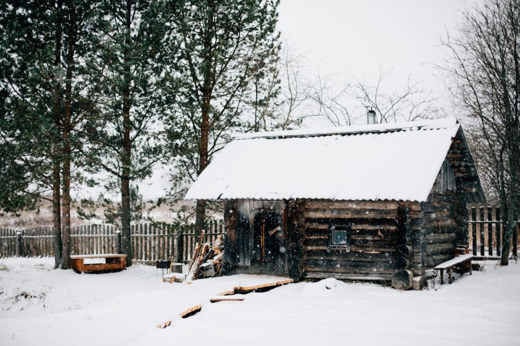 historic farm winter cabin